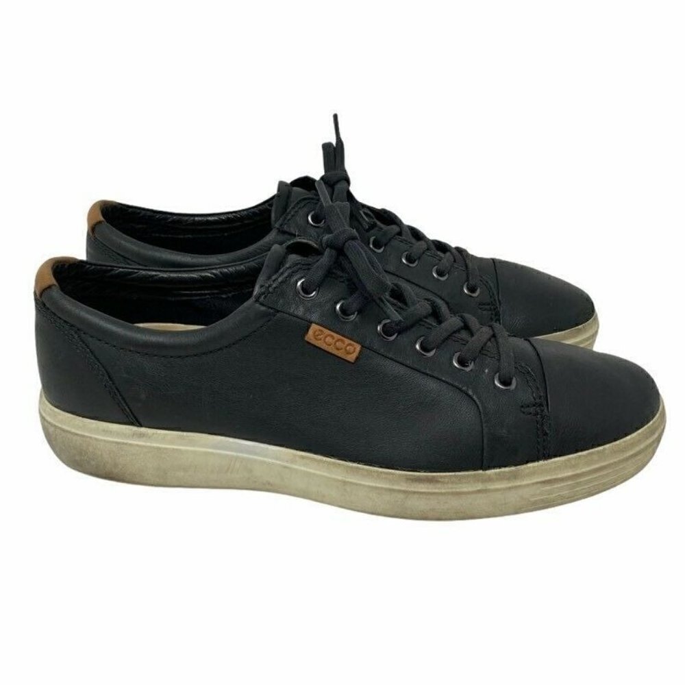 Ecco Mens Sneakers Shoes Black Activewear Leather 10.5